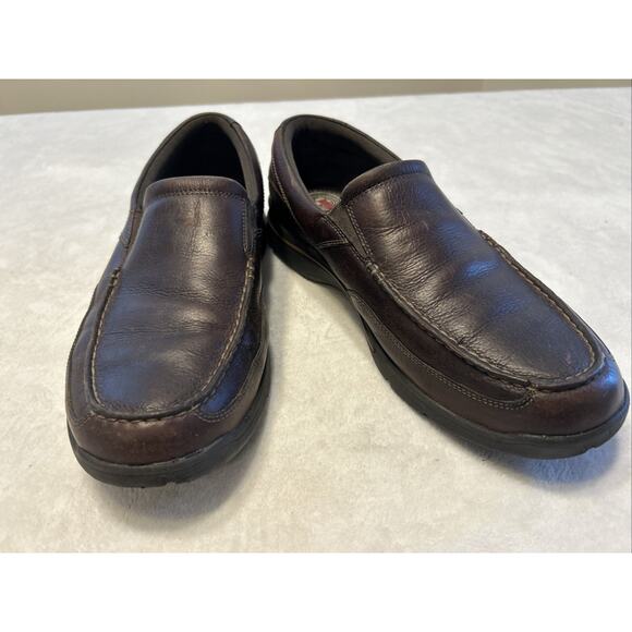 Rockport Men’s Shoes Size 10.5 W Wide Brown Leather Slip On Casual Comfort XCS - Picture 2 of 9